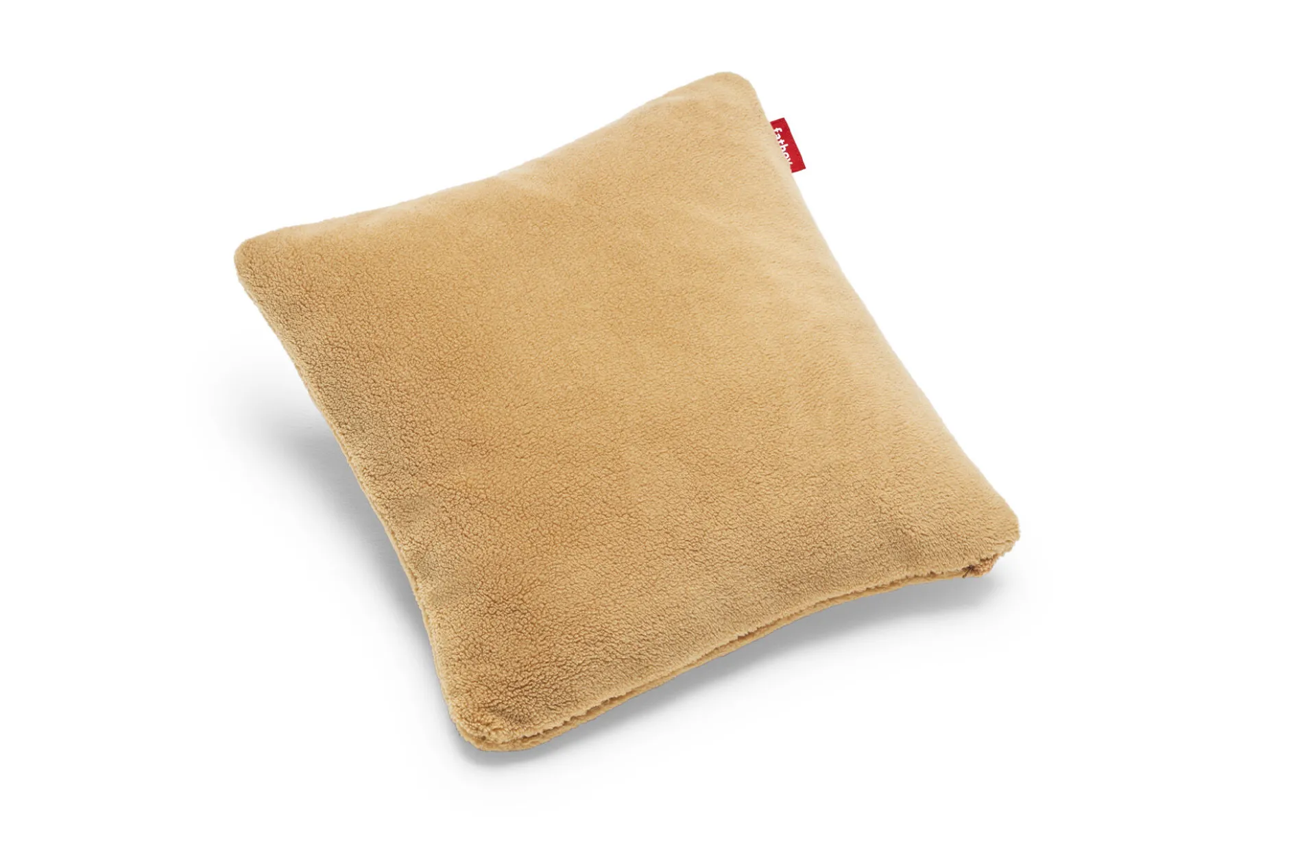 Square Pillow Teddy Kissen aus superweichem Teddy-Stoff, braun, 50x50 cm