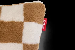 Square Pillow Teddy Kissen aus superweichem Teddy-Stoff, braun, 50x50 cm
