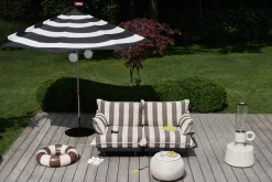 Stripesol + Base Black Sonnenschirm mit Fuß, 350x350x280 cm