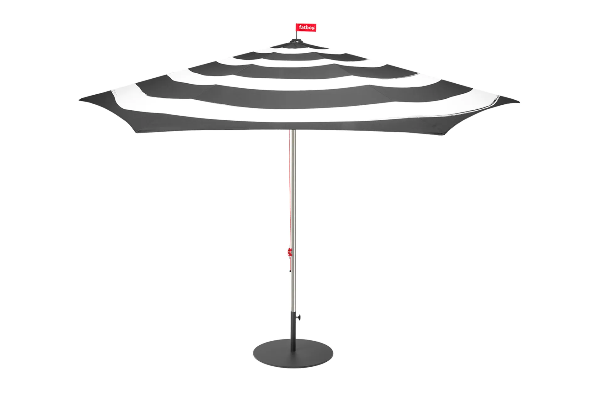 Stripesol + Base Black Sonnenschirm mit Fuß, 350x350x280 cm