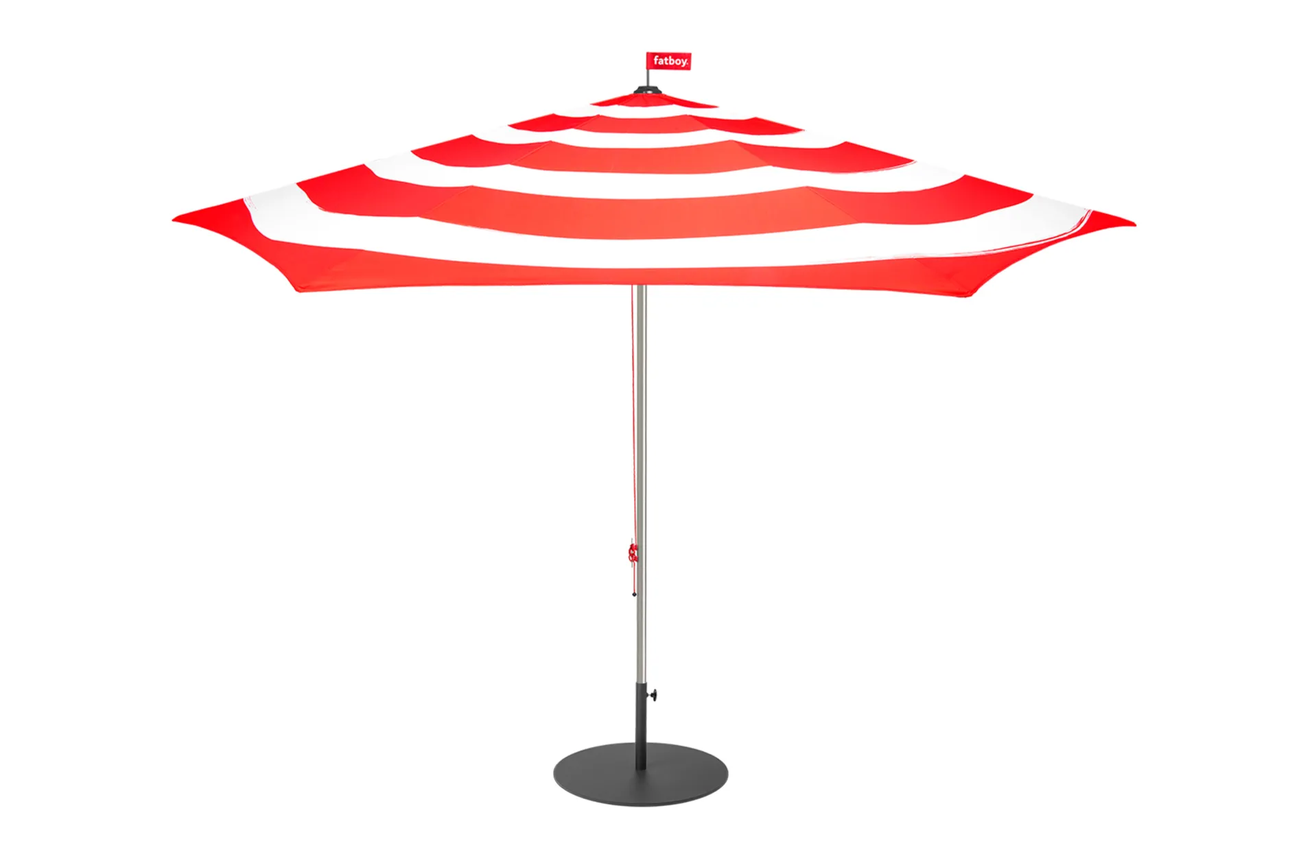 Stripesol + Base Black Sonnenschirm mit Fuß, 350x350x280 cm