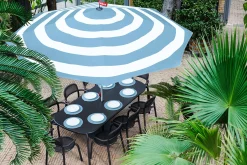 Stripesol 350 cm Sonnenschirm, blau, 350x350x280 cm