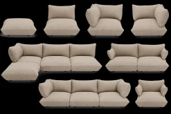 Sumo Armrest Boucle Armlehne, braun, 65x25x35 cm