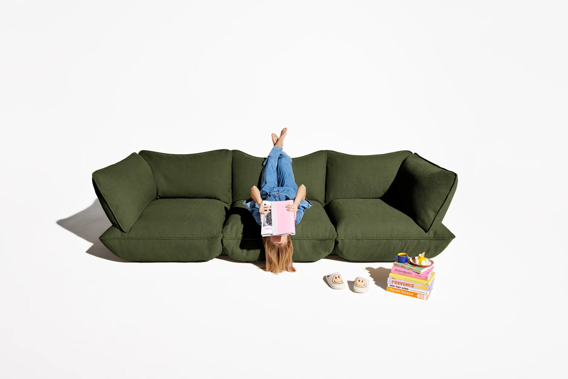 Sumo Corner Seat Boucle Corner Seat, grün, 108x108x90 cm
