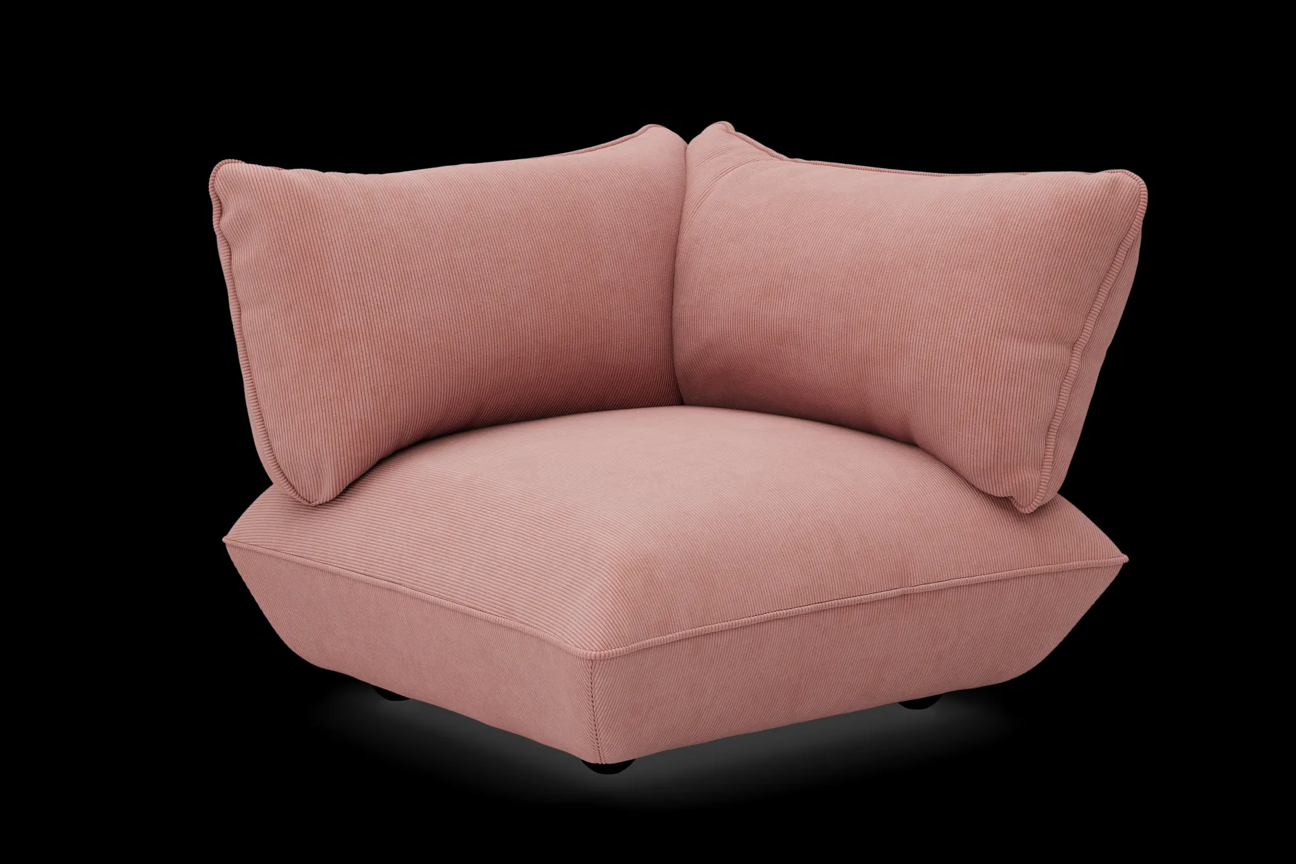 Sumo Corner Seat Right Cord Corner Seat, rosa, 108x108x90 cm