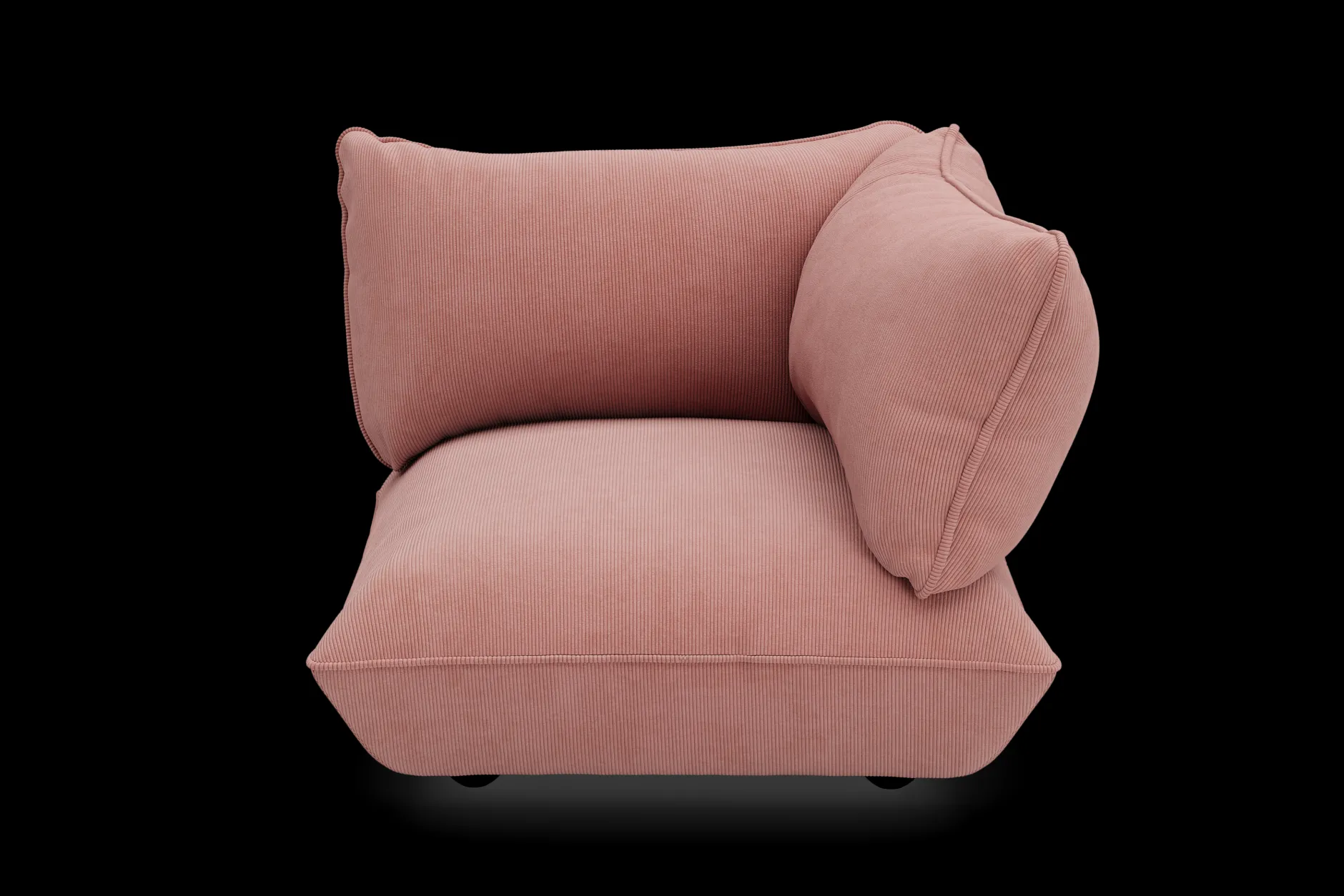 Sumo Corner Seat Right Cord Corner Seat, rosa, 108x108x90 cm