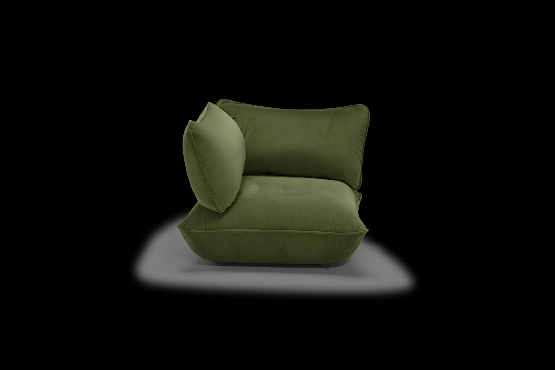 Sumo Corner Seat Velvet Corner Seat, grün, 108x108x90 cm