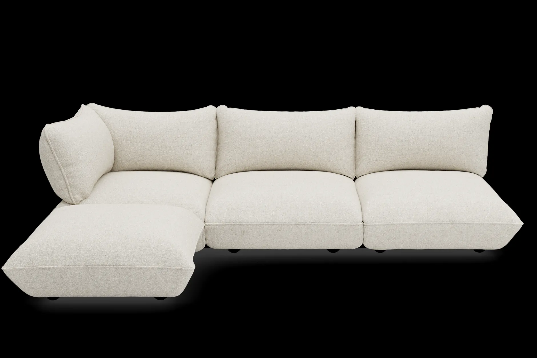 Sumo Corner Sofa Boucle Beige Modulares Indoor-Sofa, 301x108x90 cm