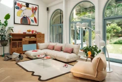 Sumo Corner Sofa Boucle Beige Modulares Indoor-Sofa, 301x108x90 cm
