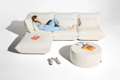 Sumo Corner Sofa Boucle Creme Modulares Indoor-Sofa, 301x108x90 cm