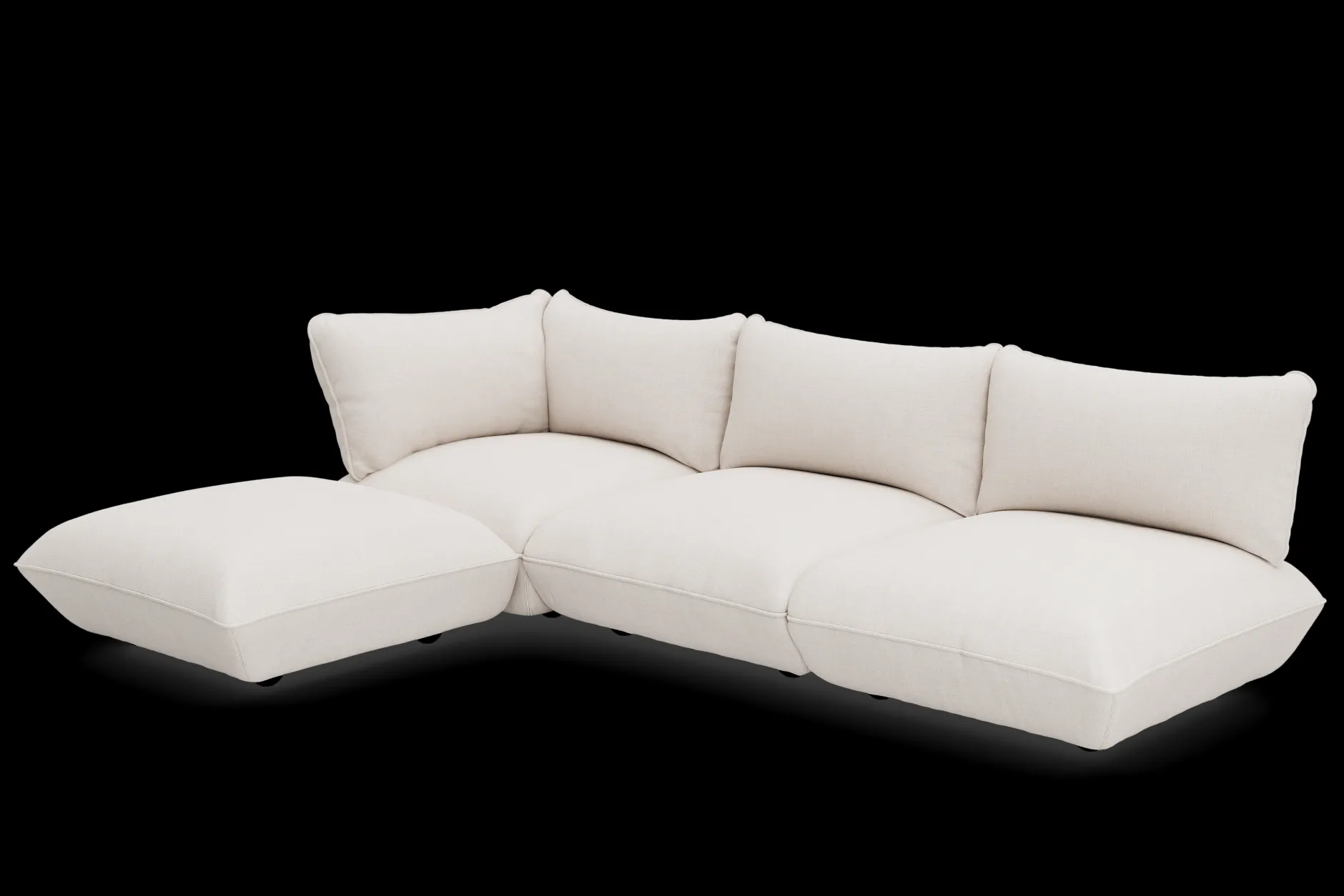 Sumo Corner Sofa Boucle Creme Modulares Indoor-Sofa, 301x108x90 cm