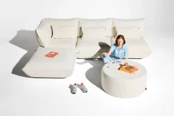 Sumo Corner Sofa Boucle Creme Modulares Indoor-Sofa, 301x108x90 cm