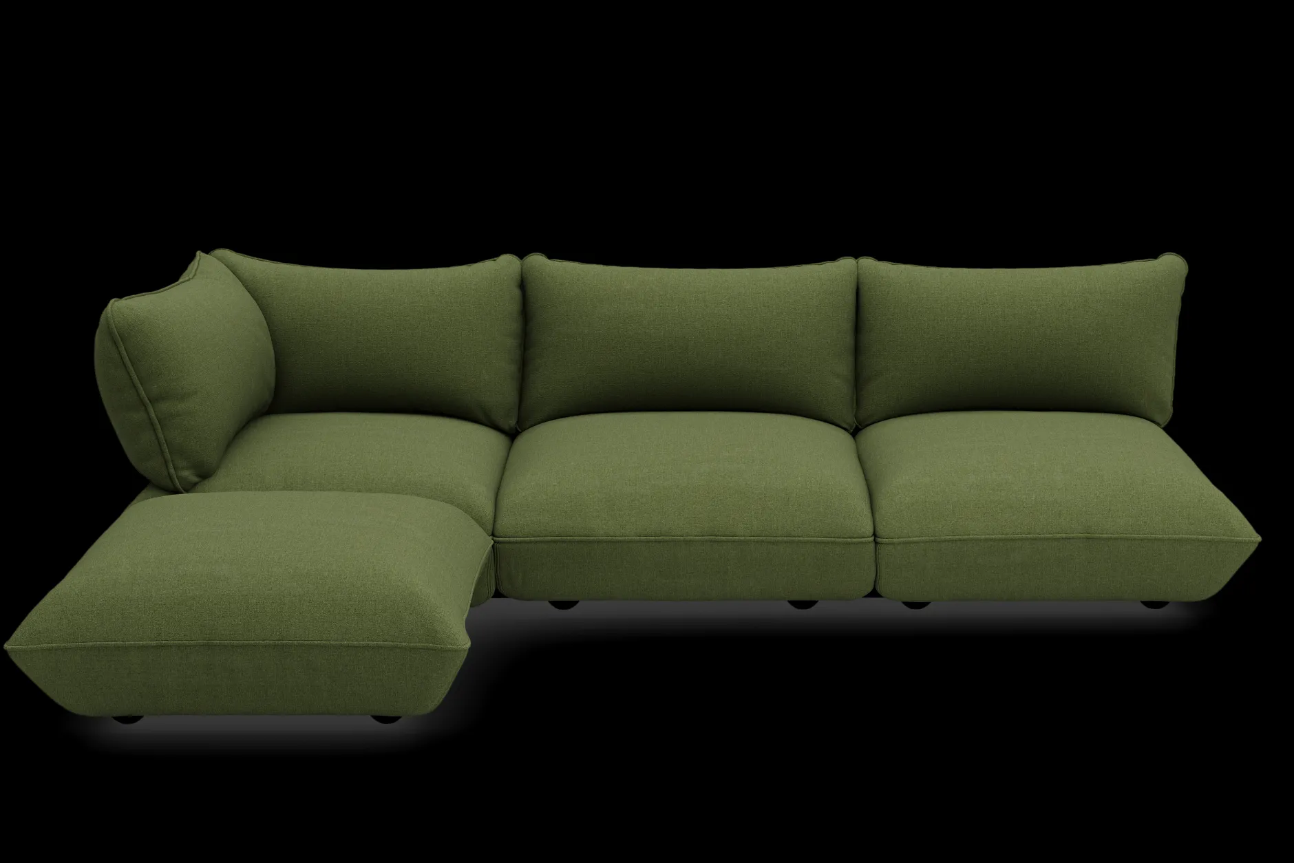 Sumo Corner Sofa Boucle Leaf Green Modulares Indoor-Sofa, 301x108x90 cm