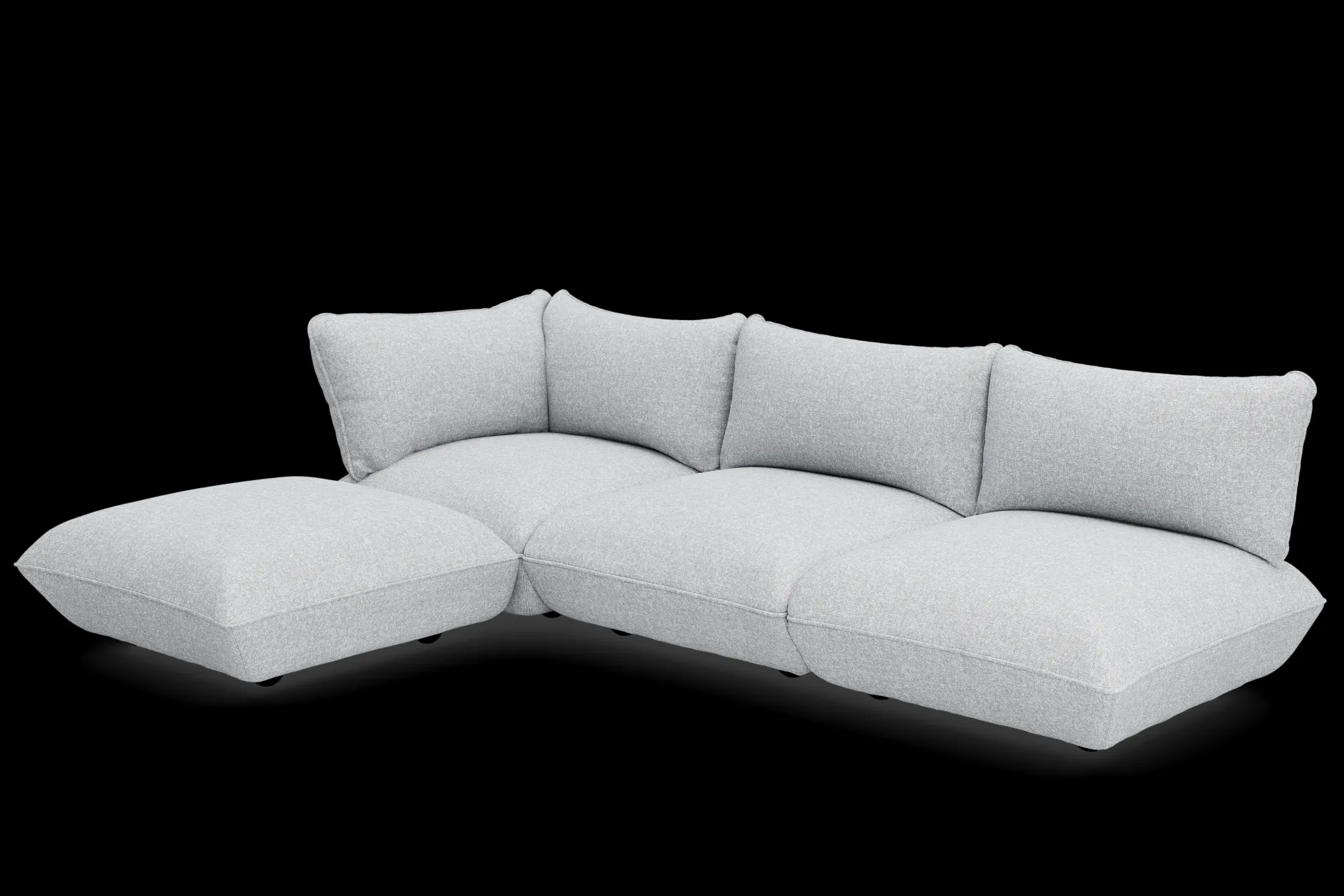 Sumo Corner Sofa Boucle Light Grey Melange Modulares Indoor-Sofa, 301x108x90 cm