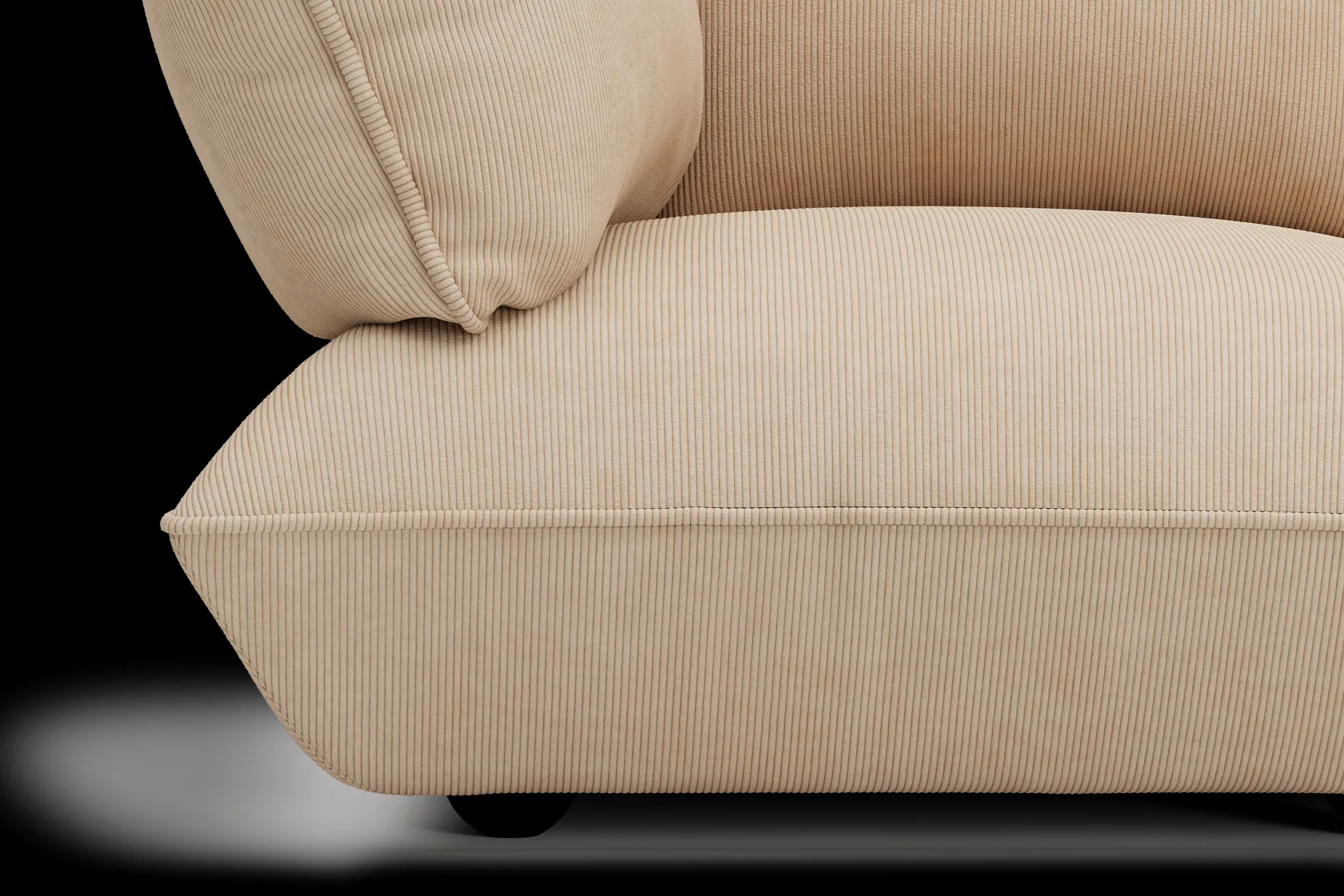 Sumo Corner Sofa Left Cord Beige Modulares Indoor-Sofa, 301x108x90 cm