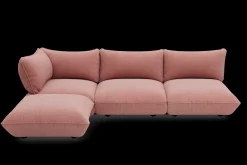 Sumo Corner Sofa Left Cord Soft Pink Modulares Indoor-Sofa, 301x108x90 cm