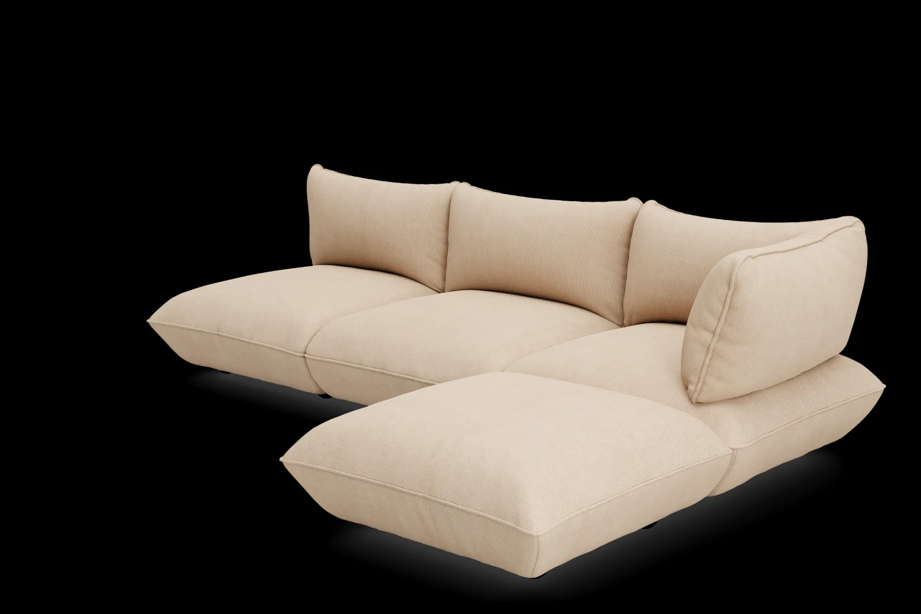 Sumo Corner Sofa Right Cord Beige Modulares Indoor-Sofa, 301x108x90 cm