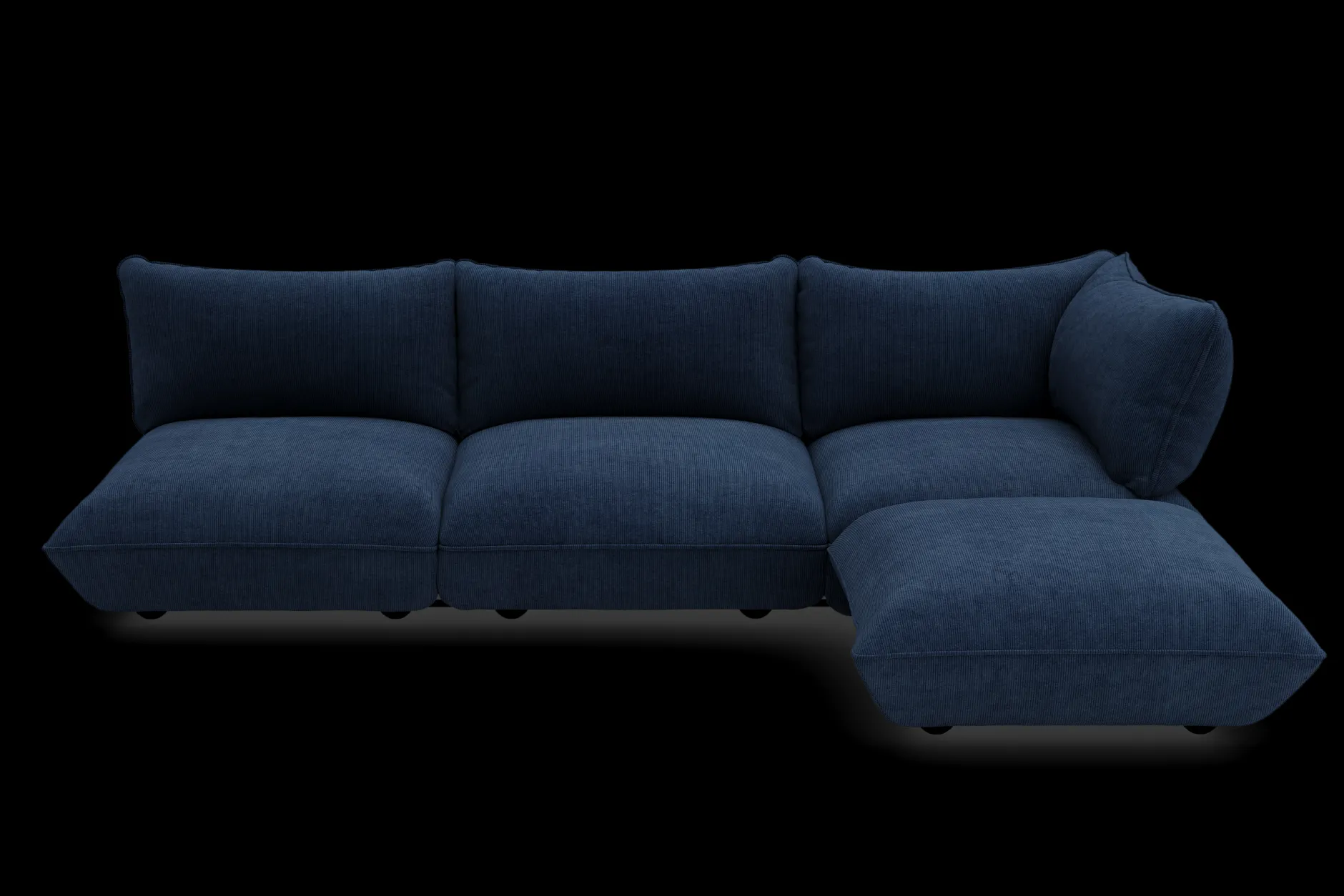 Sumo Corner Sofa Right Cord Deep Blue Modulares Indoor-Sofa, 301x108x90 cm