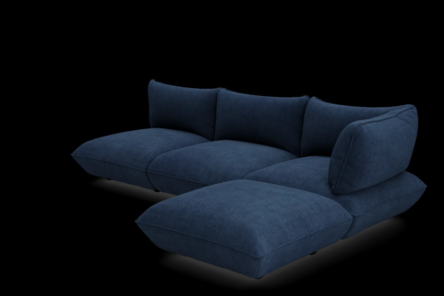 Sumo Corner Sofa Right Cord Deep Blue Modulares Indoor-Sofa, 301x108x90 cm