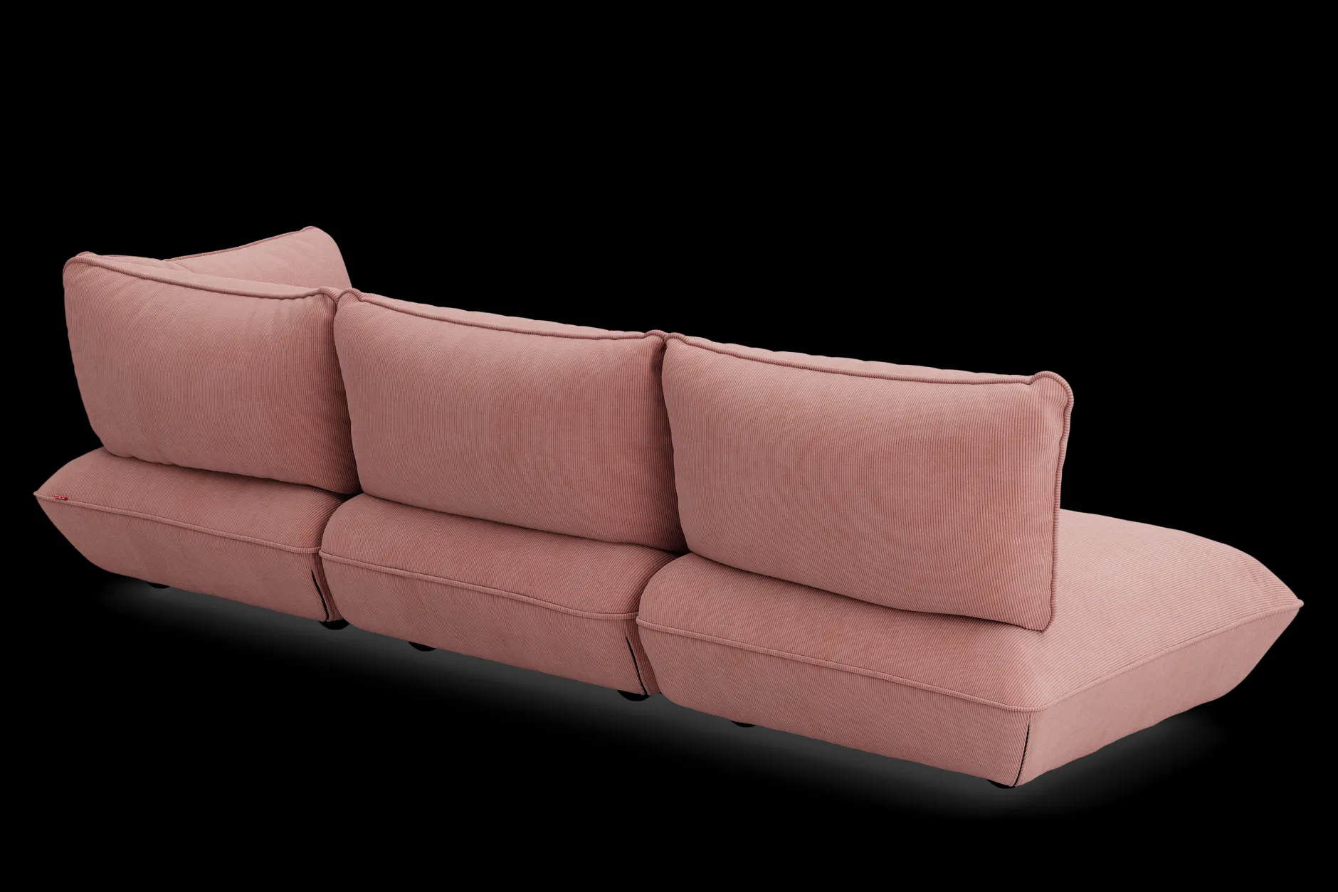 Sumo Corner Sofa Right Cord Soft Pink Modulares Indoor-Sofa, 301x108x90 cm