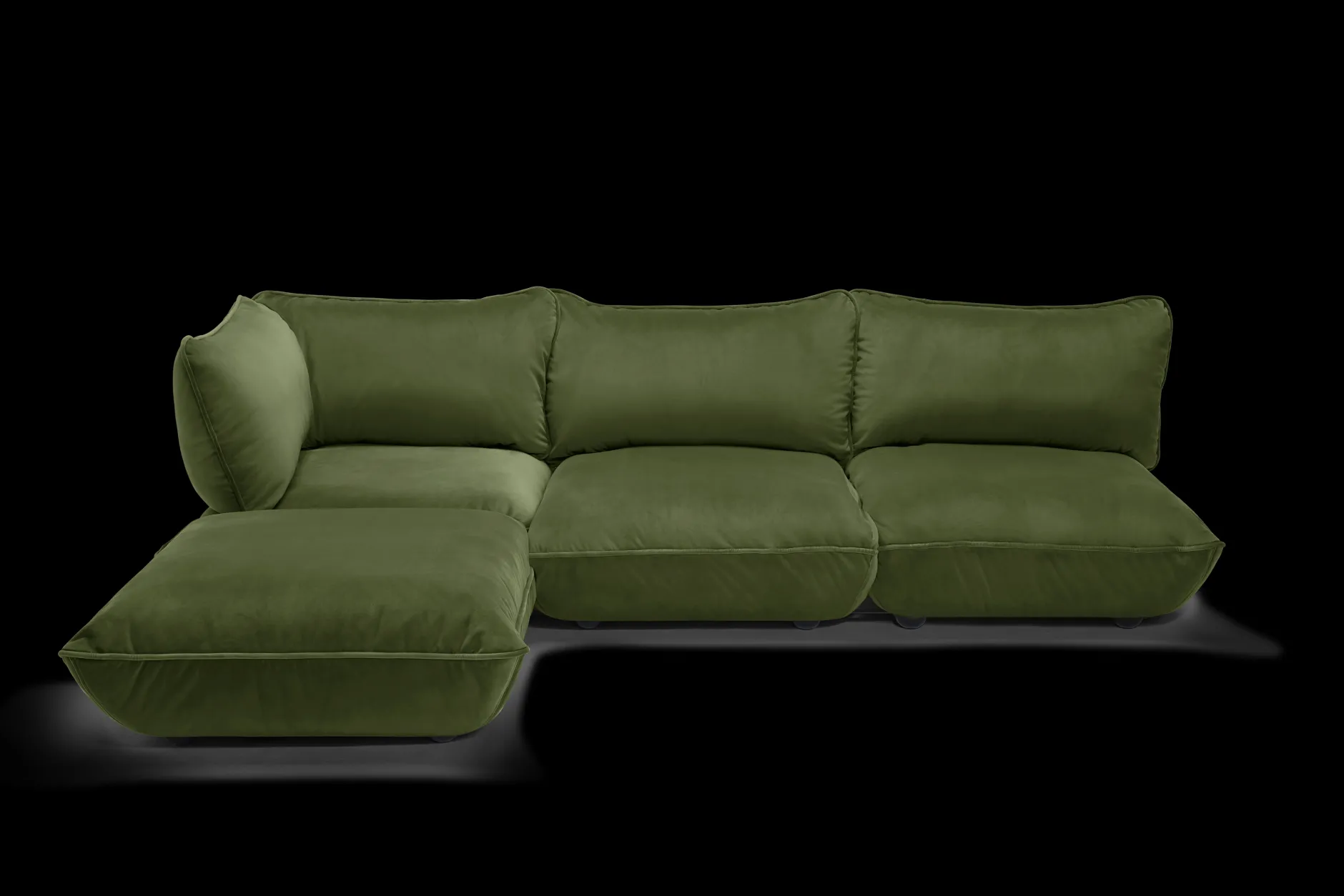Sumo Corner Sofa Velvet Modulares Indoor-Sofa, 301x108x90 cm