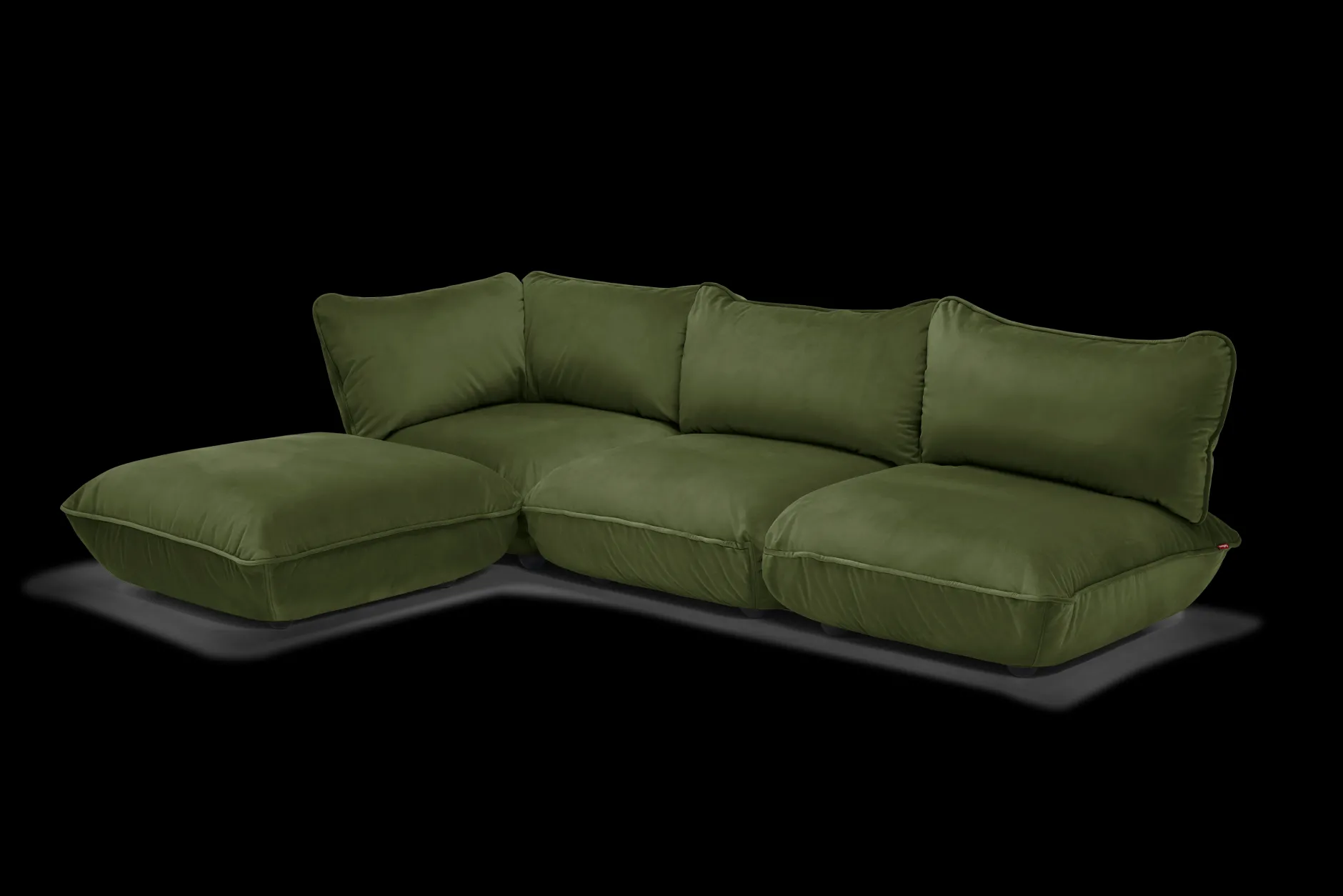 Sumo Corner Sofa Velvet Modulares Indoor-Sofa, 301x108x90 cm