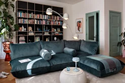 Sumo Hocker Velvet Hocker, blau, 108x108x44 cm