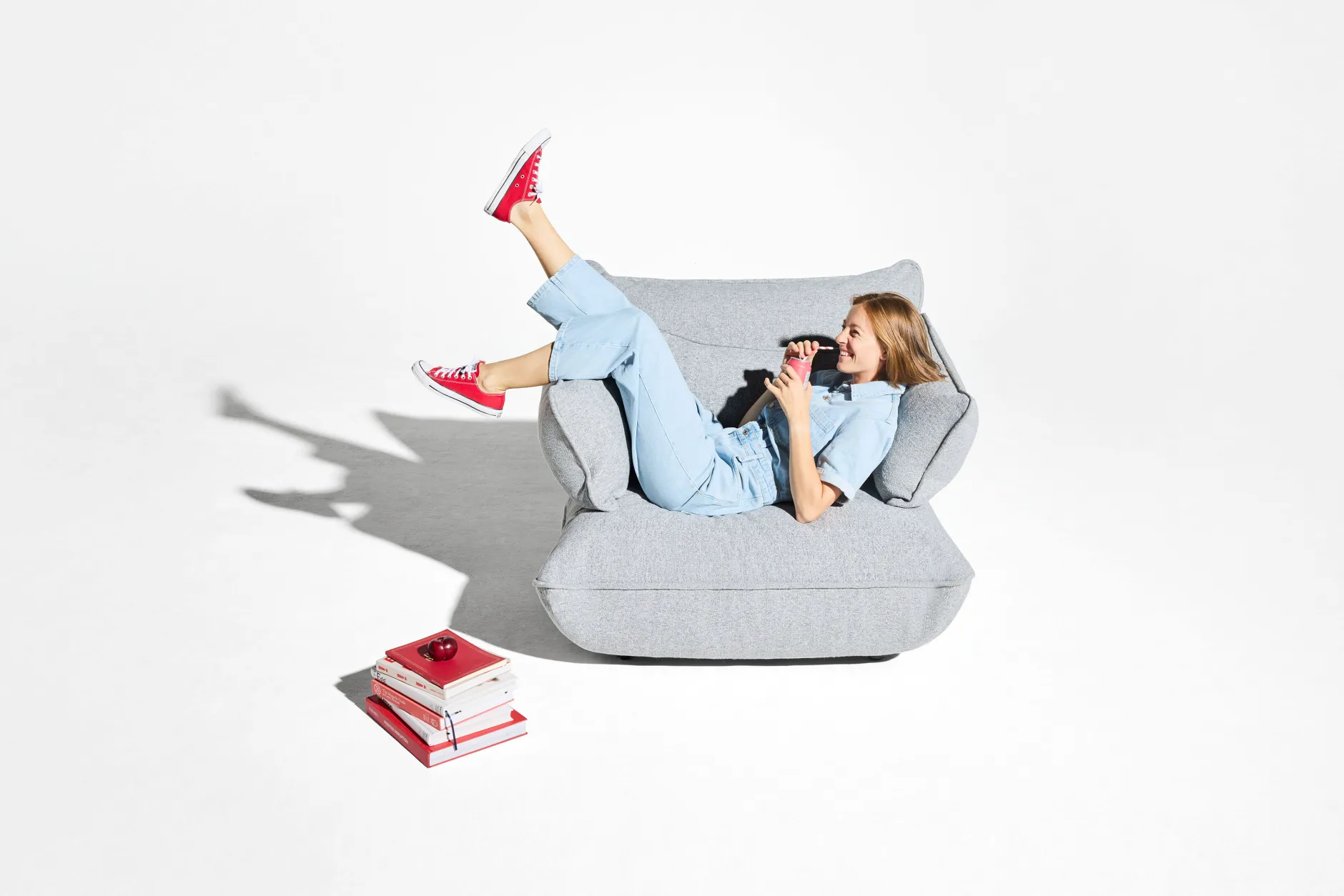 Sumo Seat Boucle Seat, grau, 108x108x90 cm
