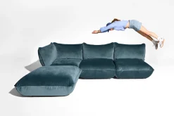 Sumo Seat Velvet Seat, blau, 108x108x90 cm