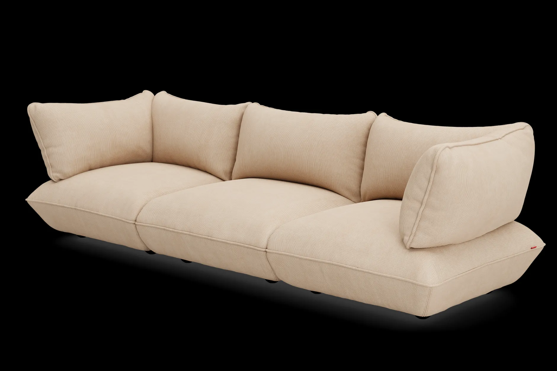 Sumo Sofa Grand Cord Beige Modulares Indoor-Sofa, 301x108x90 cm