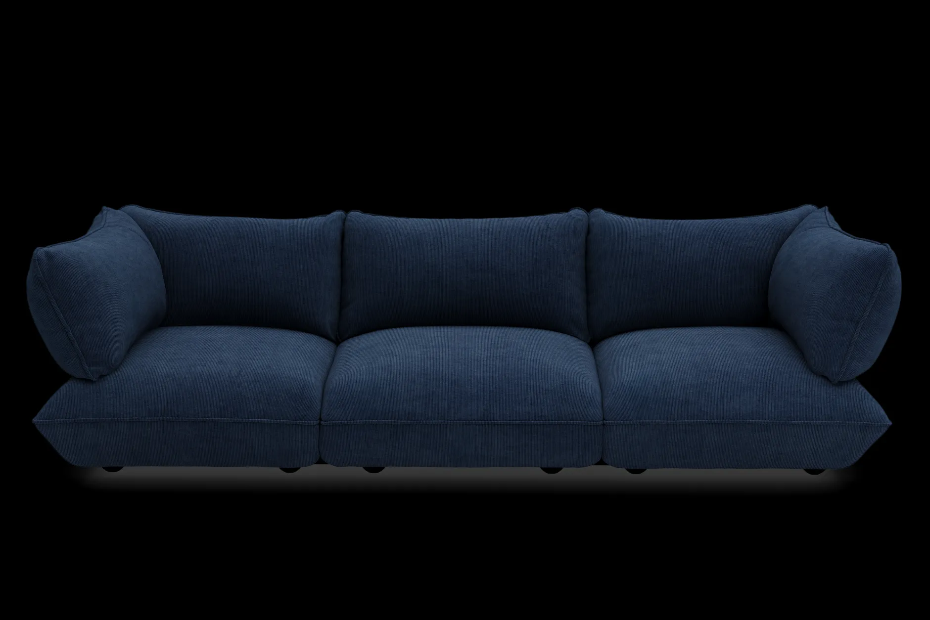 Sumo Sofa Grand Cord Deep Blue Modulares Indoor-Sofa, 301x108x90 cm