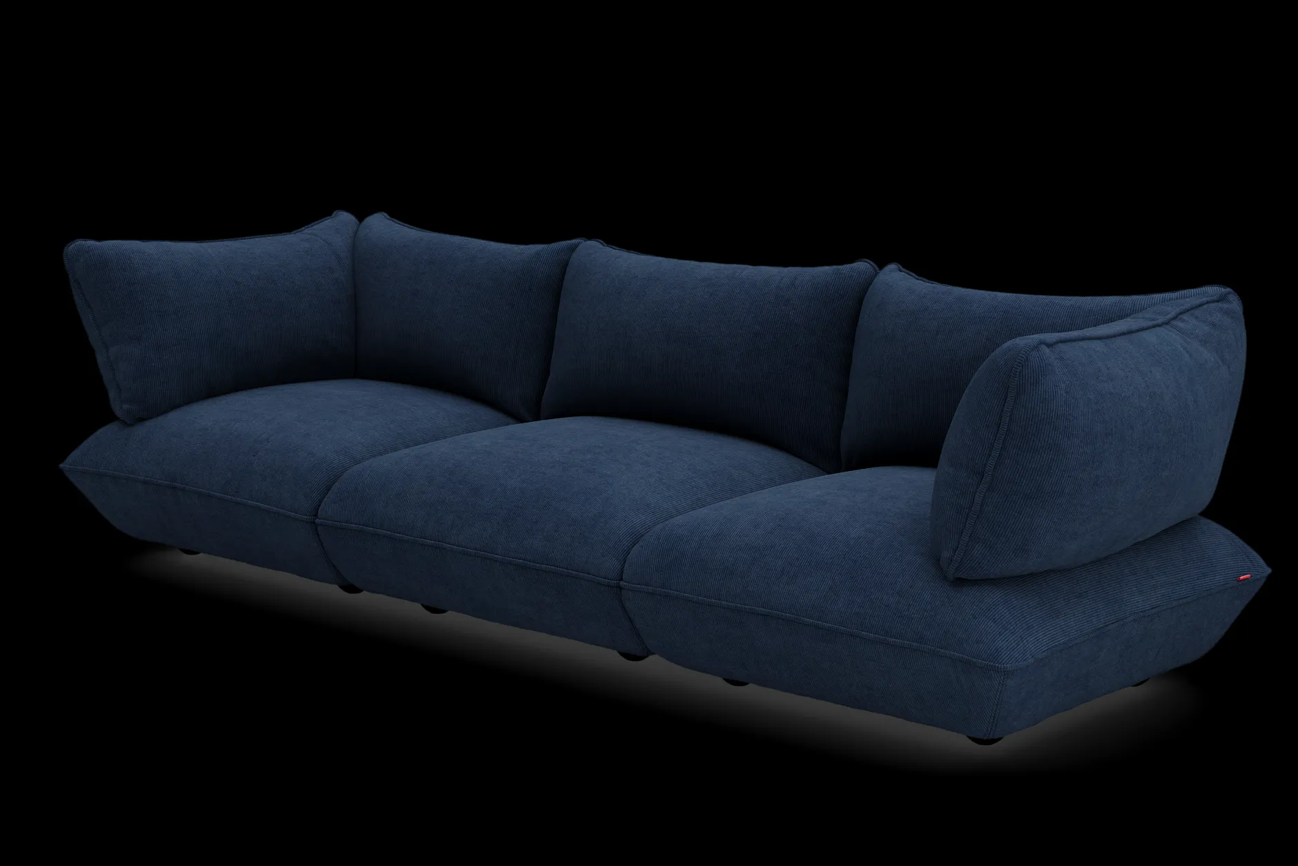 Sumo Sofa Grand Cord Deep Blue Modulares Indoor-Sofa, 301x108x90 cm