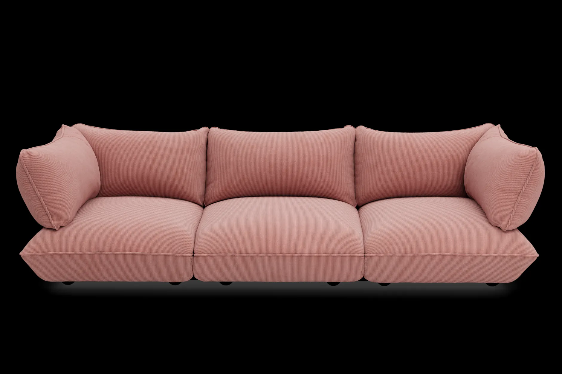 Sumo Sofa Grand Cord Soft Pink Modulares Indoor-Sofa, 301x108x90 cm