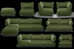Sumo Sofa Grand Velvet Deep Green Modulares Indoor-Sofa, 301x108x90 cm