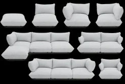 Sumo Sofa Medium Boucle Light Grey Melange Modulares Indoor-Sofa, 210.5x108x90 cm