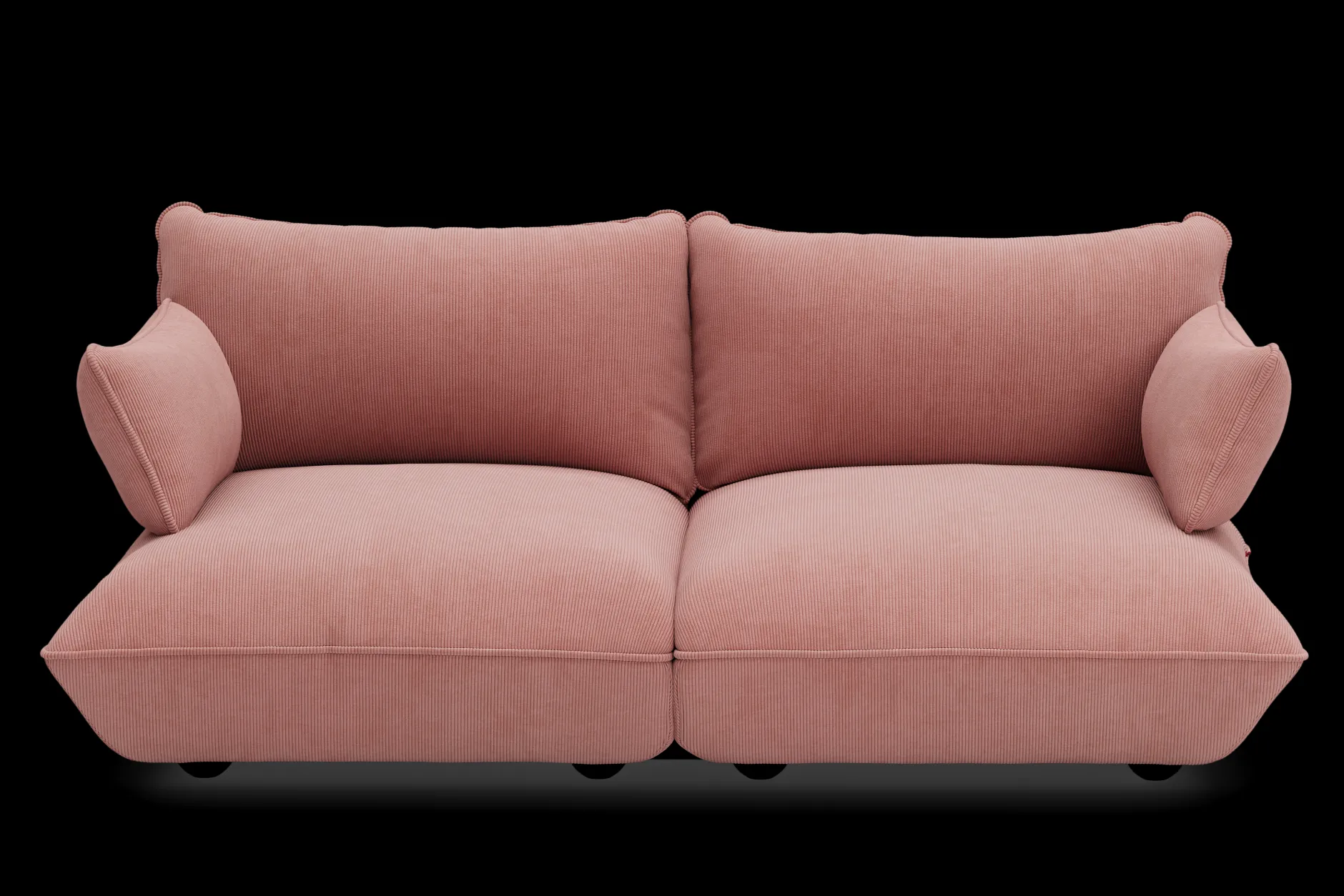 Sumo Sofa Medium Cord Soft Pink Modulares Indoor-Sofa, 210.5x108x90 cm