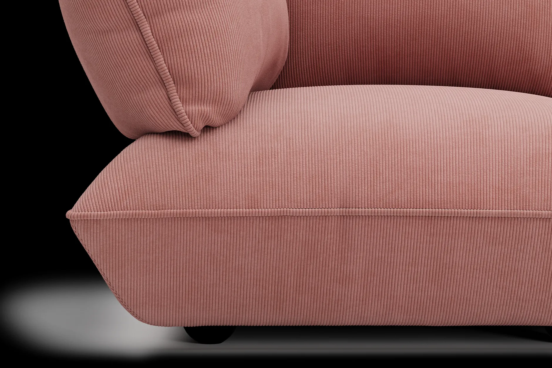 Sumo Sofa Medium Cord Soft Pink Modulares Indoor-Sofa, 210.5x108x90 cm