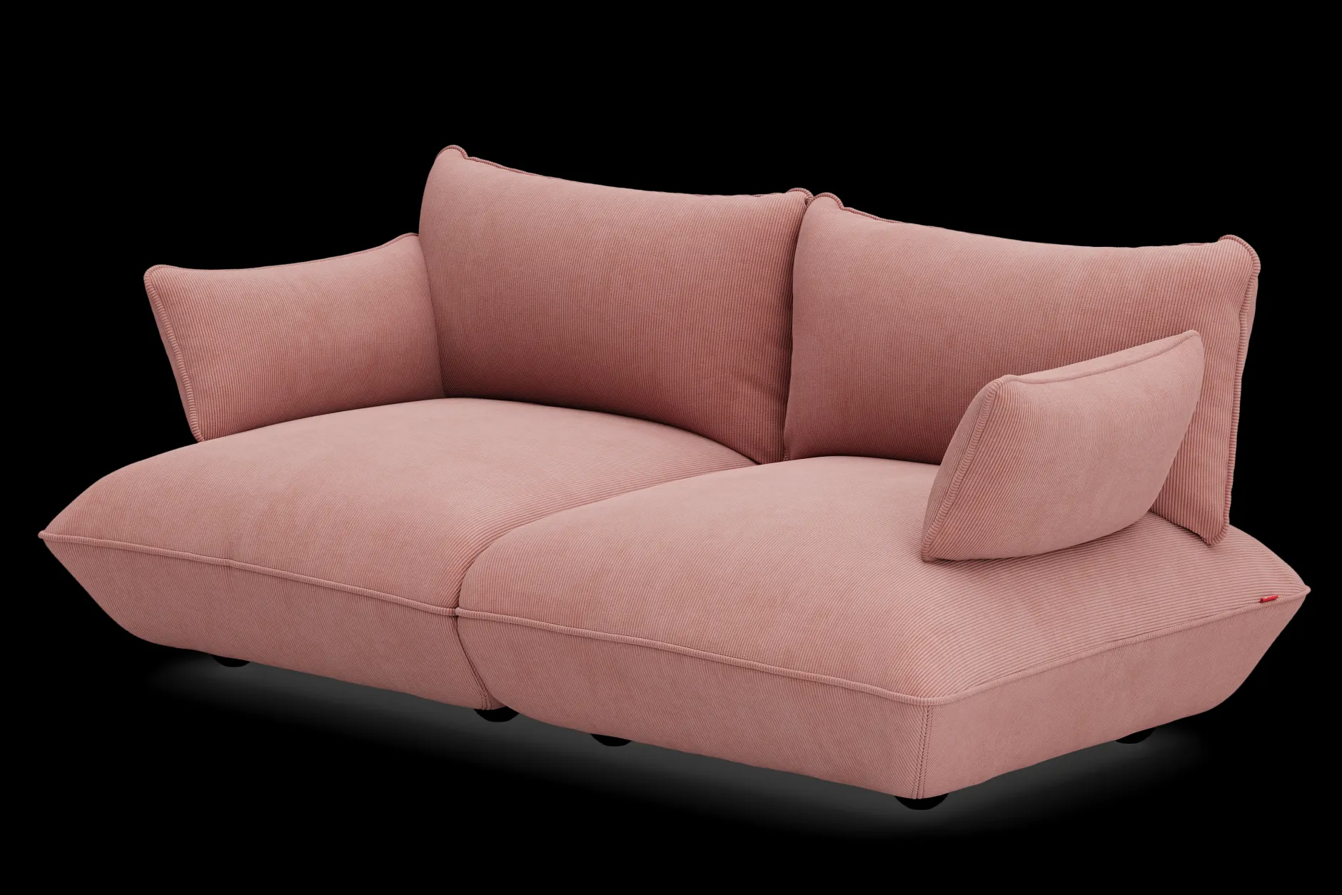 Sumo Sofa Medium Cord Soft Pink Modulares Indoor-Sofa, 210.5x108x90 cm