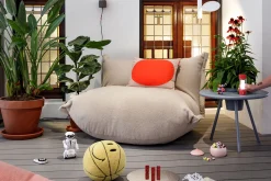 the BonBaron Sherpa Loungesessel, beige, 120x120x75 cm