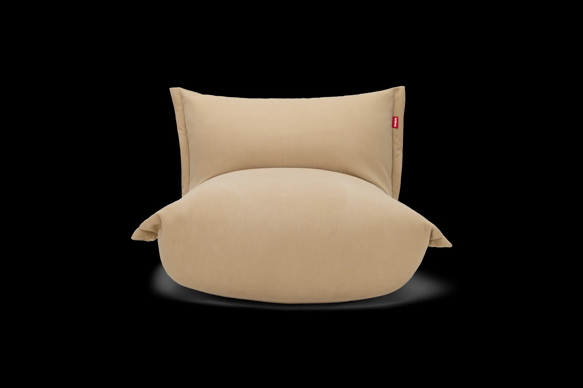 the BonBaron Slim Cord Loungesessel, beige, 102x85x75 cm