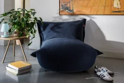 the BonBaron Slim Cord Loungesessel, blau, 102x85x75 cm