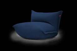 the BonBaron Slim Cord Loungesessel, blau, 102x85x75 cm