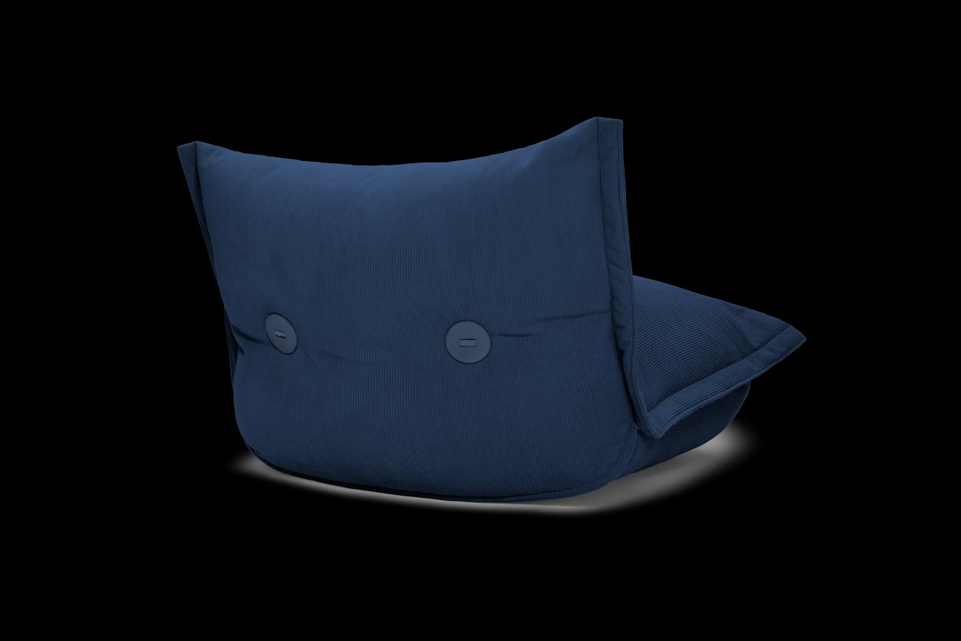 the BonBaron Slim Cord Loungesessel, blau, 102x85x75 cm