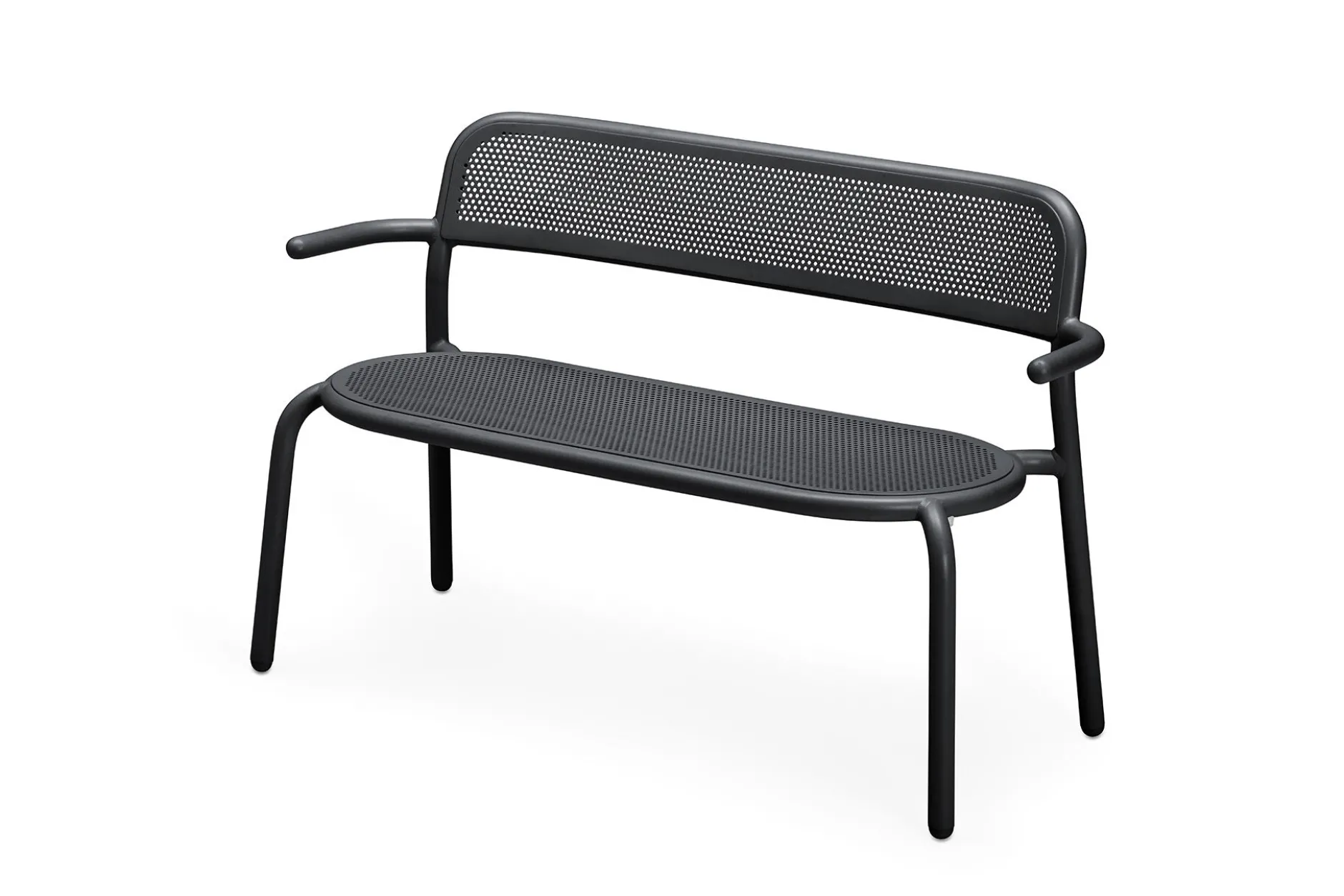 Toní Bankski Kleine Gartenbank, schwarz, 124x53.5x79 cm
