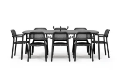 Toní Tablo Großer Gartentisch, schwarz, 220x99x76 cm