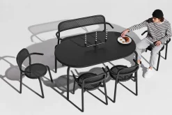 Toní Tavolo Gartentisch, schwarz, 160x90x76 cm
